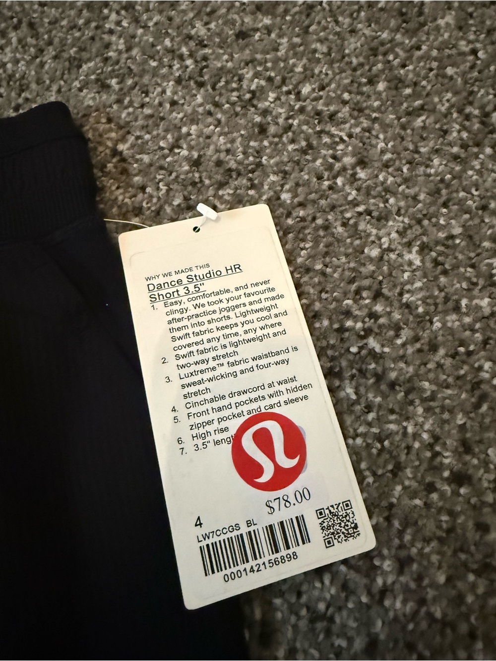 lululemon athletica Black Ribbed Drawstring Athletic Shorts - Picture 2 of 3